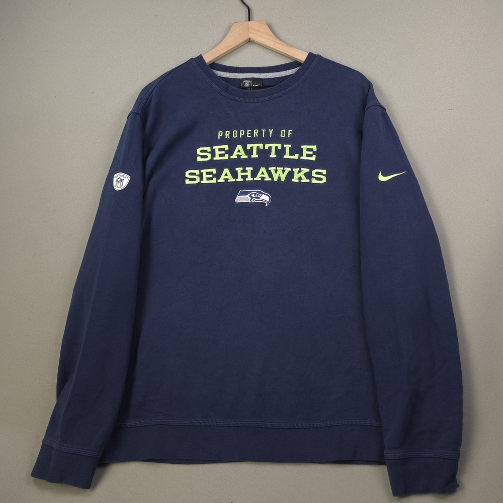 Nike NFL Equipment Seattle Seahawks Property Of Football Sweatshirt Men 3XL Navy